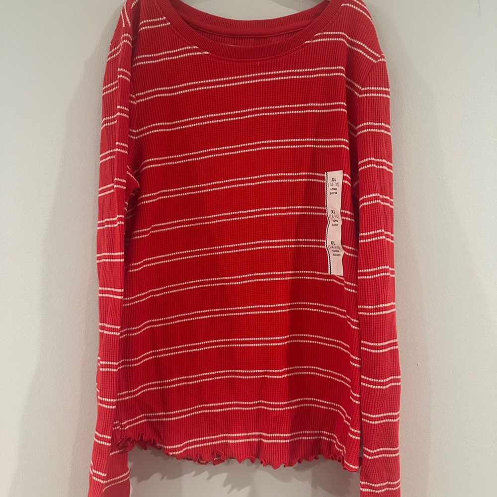 Cat & Jack Vibrant Red Striped Top
